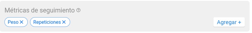 Campos de seguimiento del ejercicio
