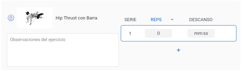 Ejercicio agregado al entrenamiento