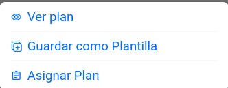 Opciones de plan sin asignar