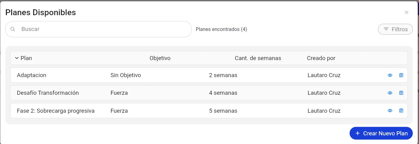 Ventana de asignar plantilla de plan