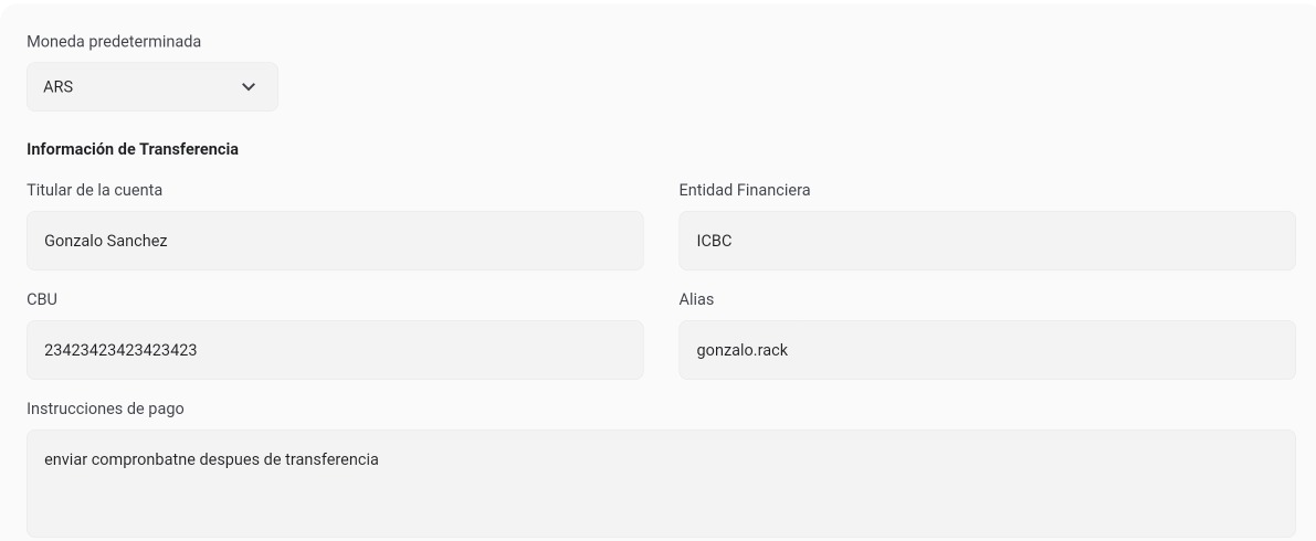 Configuración de información de pago para miembros