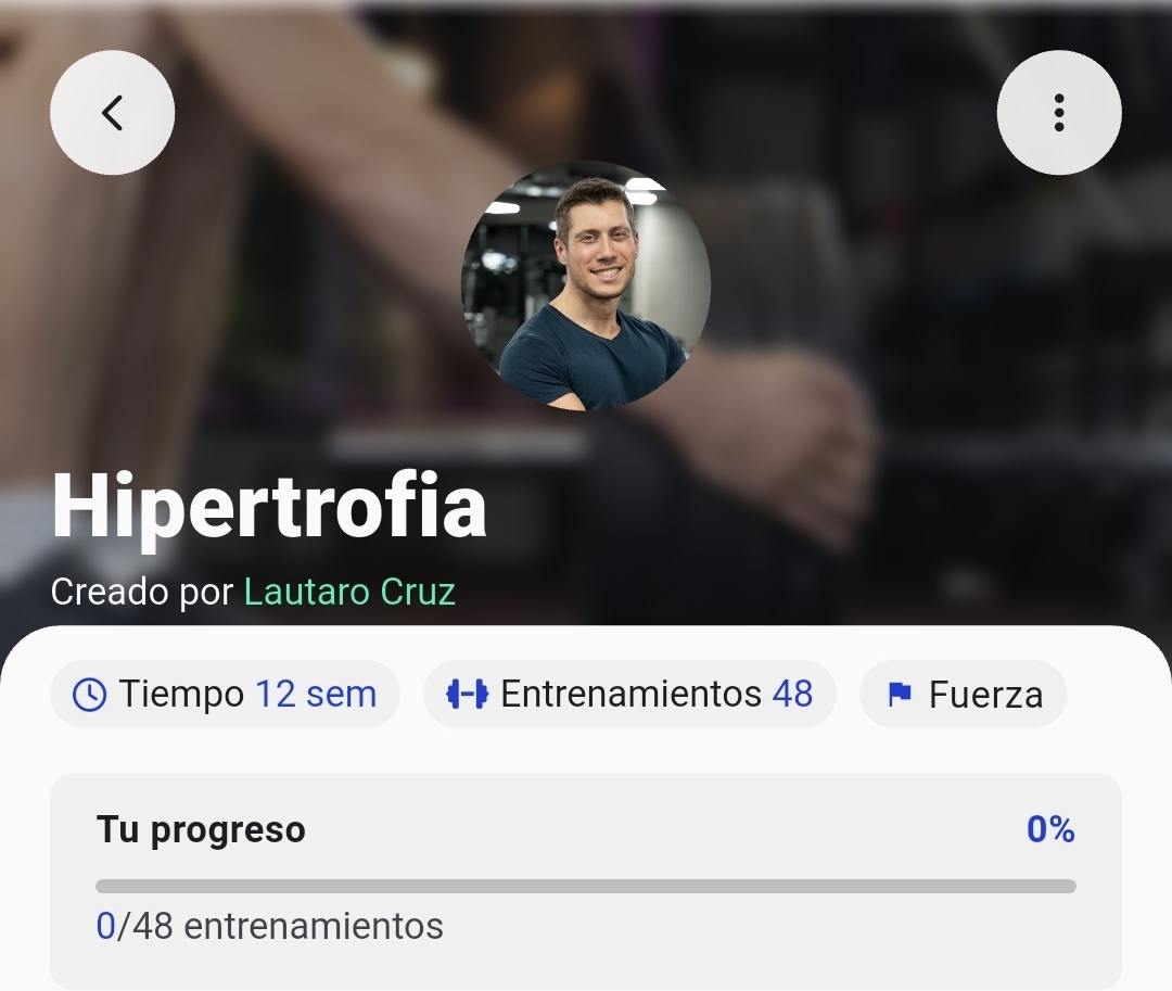 Ícono de tres puntos para acceder a las opciones del plan